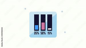 statistics bars with percents animation