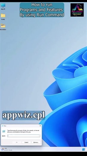 Open Programs and Features with Run Command  #computer #tech  #microsoft