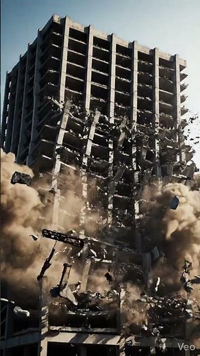 Epic Building Demolition - Controlled Explosion in Slow Motion #Shorts