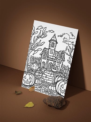 Halloween Coloring Pages: Spooky Fun for All Ages (PDF Download) - Etsy