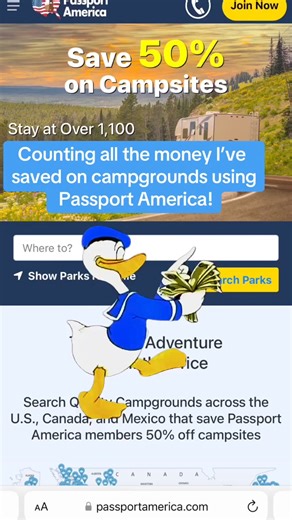 The original and world’s largest 50% discount camping club! Start saving now for just $44/year. Your first trip pays for your membership! Use Code: Camp4 and get Four Months Free when you sign up ! | Passport America