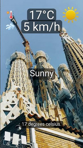 Barcelona: Today’s highlights → Sunny, 17°C, wind 5 km/h