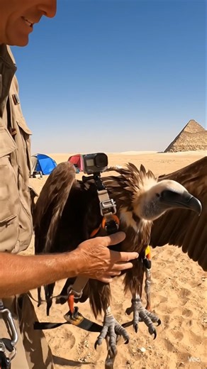 Vulture POV Flying Over Pyramids Reveals Secret Desert Door #gopro #fadas #gopropov #shorts