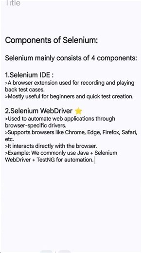 What is Selenium? What are its Components? #SeleniumWebDriver #SoftwareTesting #SeleniumInterview