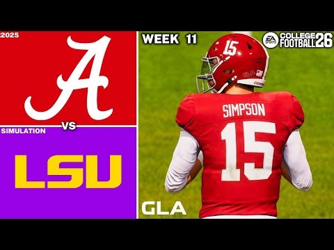 Alabama vs. LSU | Week 11 Simulation | CFB 26 PS5 Gameplay