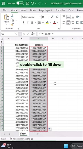 Create barcodes directly in Excel — no extra software needed.