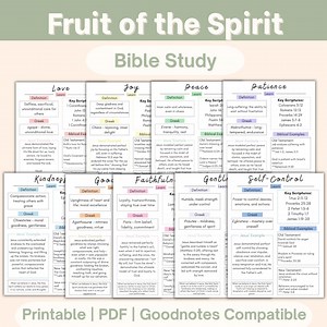 Fruit of the Spirit Bible Study, Printable PDF, Fruit of the Spirit Worksheets for Adults and Teens, Coloful Bible Study Bundle, Reflection - Etsy