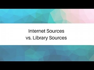 Internet vs. Library Resources