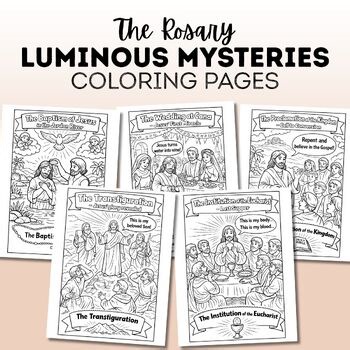 Luminous Mysteries of the Rosary Coloring Pages | Catholic Religious Education