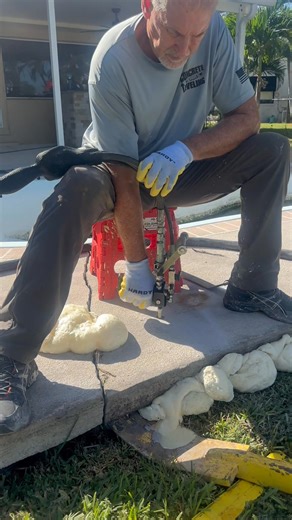 305K views · 283 reactions | Polyurethane foam pumped under this pool deck to fill voids and level the concrete — clean, fast, and built to last. No demo, no mess, just solid support.  Call now for your FREE estimate: 727-537-6025 #PoolDeckRepair #ConcreteLeveling #VoidFilling #PolyurethaneFoam #FloridaHomeownership #TampaBayRealEstate #ConcreteRepair | Concrete Leveling Pros | Facebook