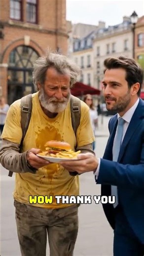 He gave his meal to a beggar and then the beggar did something unbelievable 😭❤️ #shorts