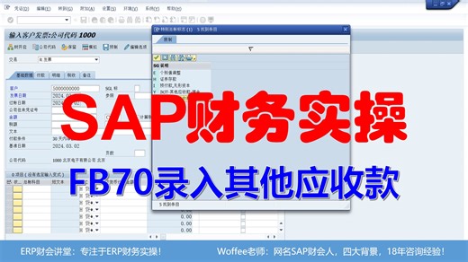 SAP财务实操《FB70录入其他应收款》@SAP快速入门