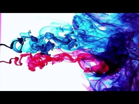 Color Ink Drops in Water Slow Motion HD