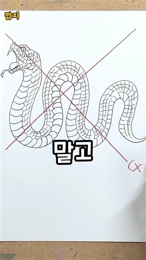 그림초보 99프로는 틀리게 그림!😱 간지나는 그림 그리는 법😎 #그림초보 #그림그리기 #뱀그리는법