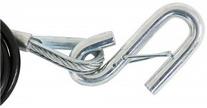 Curt Single Hook, Coiled Safety Cables with S-Hooks - 42" Long - 3,500 lbs - Qty 2 CURT Safety Cable