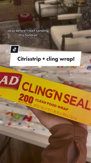 DIY Citris Strip Paint Removal for Wooden Staircase Handrails