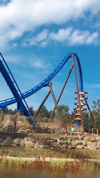 Flying Through Twists on a Thrilling Roller Coaster Ride