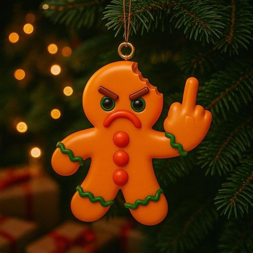 Angry Gingerbread Middle Finger Christmas Ornament STL/OBJ (digital Download) - Etsy