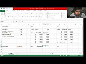 How to calculate BV, NPV & IRR in Excel sheet Microsoft Excel part- 04