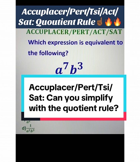 Understanding the Quotient Rule for Accuplacer Exams