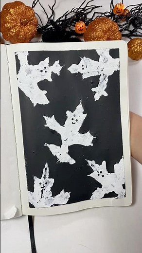 Easy Ghost Leaf Painting for Halloween 🍂