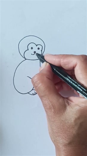 how to draw beautiful and easy monkey 🐒with 62 #jpdrawing93 #drawgood #drawingforkids