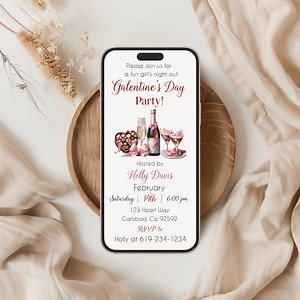 Editable Galentine's Brunch Cell Phone Invitation (digital) - Etsy