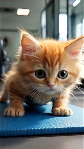 Cute Kitten’s Gym Day! 💪😺 | Funny Fitness Cat Story|