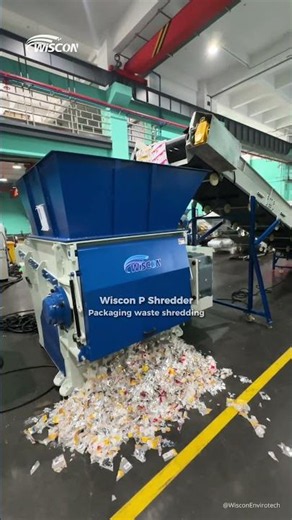 Shredder for plastic packaging waste with aluminum