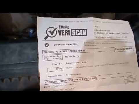 2015 Subaru Forester Check Engine Error P0171 FIX