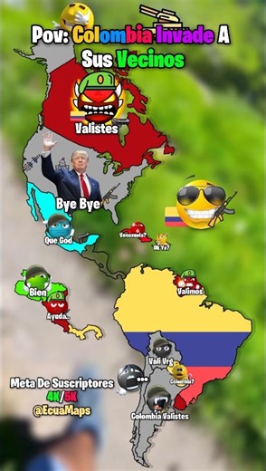 Pov: Colombia Invade A Sus Vecinos #countryballs #geography #paisesdelmundo #map #mapping