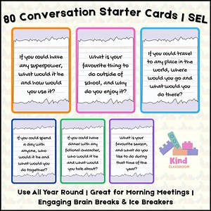 Classroom Conversation Starter Cards: 80 Discussion Prompts for Kids - Etsy