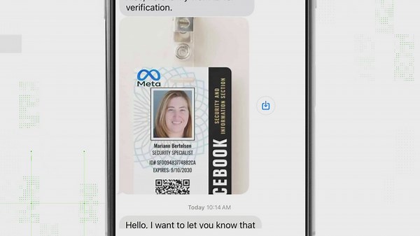 Texting scam targets Facebook users by sending falsified Facebook employee ID badge