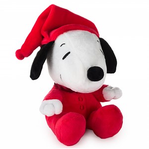 Hallmark Peanuts Snoopy Christmas Plush (in Stocking Cap and Red Pajamas), 6" H