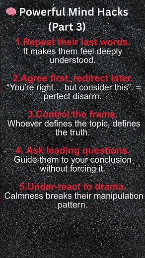 “5 Dark Psychology Hacks That Instantly Increase Your Influence 🧠 (Part 3)”