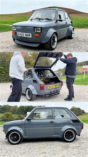 BMW K75 Motorbike powered Fiat 126😳 #engineswap #bmw #fiat126 #modifiedcars #carbuild