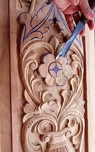 Flower making Teak wood #woodwork #woodcarving #flower #wood #Design #art #upwoodart #door | UP wood art