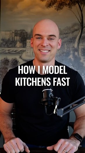 FOCUSED SketchUp on Instagram: "What if kitchen design really was as easy as drag and drop? That’s honestly why kitchens are my favorite thing to model in SketchUp. Placing cabinets feels like a grown up version of Tetris when you have the right extensions and a solid cabinet library. Instead of modeling every cabinet from scratch, I’m just arranging components, sliding pieces into place, and testing layouts in seconds. Click, drag, swap, done. Whether it’s overlay, inset shaker, or flat front s