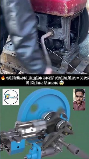 🔥 Old Diesel Engine vs 3D Animation Explained | Amazing Engine Animation #shorts