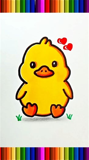 Satisfying Duck Drawing Tutorial 😍🐣🐥💗 #viral #art #shorts