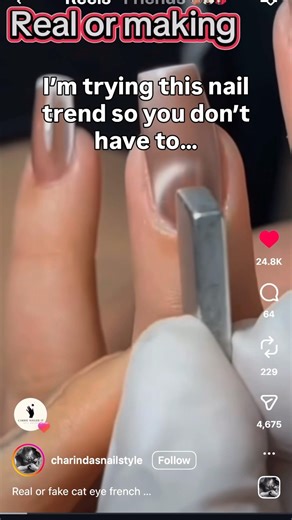 I Tried the Viral Cat Eye French Tip Hack... (Fail or Win?!) #shorts #nailtrends