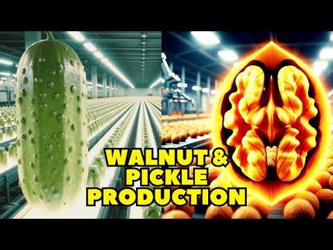 Inside the Modern Food Processing Factory: Walnut & Pickle Production 🏭🚜