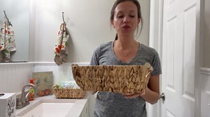 StorageWorks Hand-Woven Large Storage Baskets with Wooden Handles, Seagrass Wicker Baskets for Organizing, 2-Pack