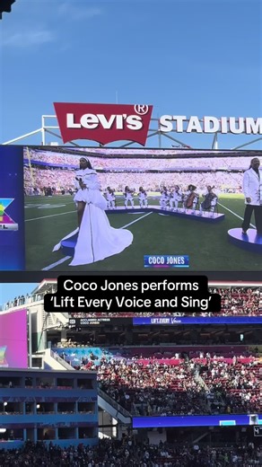 No notes. Grammy winner #CocoJones just blew us away with her rendition of ‘Lift Every Voice and Sing’ at the #SuperBowl! #awardseason