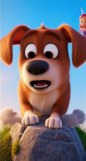 3D Cartoon Dog Climbing a Small Mountain Like a Pro! 🐶⛰️