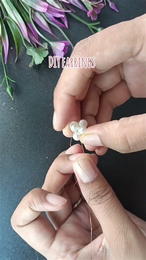 DIY earring #diyjewelry #handmade #shorts #beadedwork#pearlcraft#craft#ring #diy #diybeadedjewelry