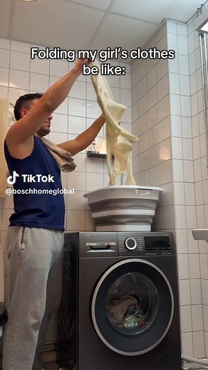 Folding Clothes: Cute Chaos & Bosch Home Appliances