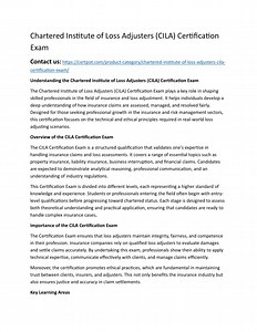 Chartered Institute of Loss Adjusters (CILA) Certification Exam - SlideServe