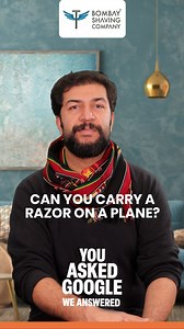 Don't sweat over whether or not you can carry your razor on the plane. Watch full video to learn how you can safely carry a razor while flying. #razor #cabinluggage #checkinluggage #luggage #facts #whattocarry #youaskedgoogle #googlesearch | Bombay Shaving Company
