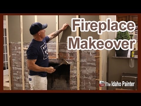 Fast Fireplace Makeover. Rock Fireplace To Weathered Wood.